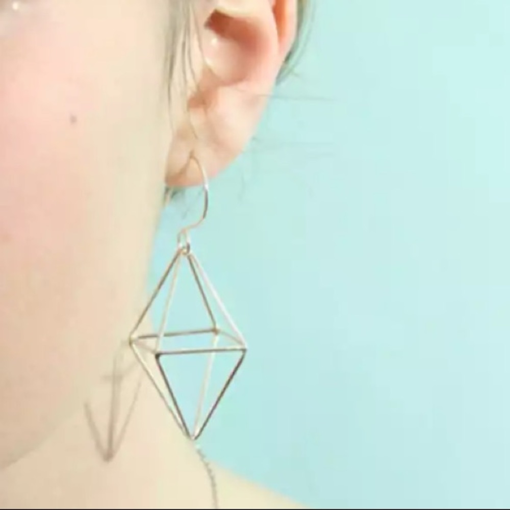 NEW!💙💎DOUBLE TETRAHEDRON!!! AWESOME!💎💙SILVERY! - Picture 2 of 8